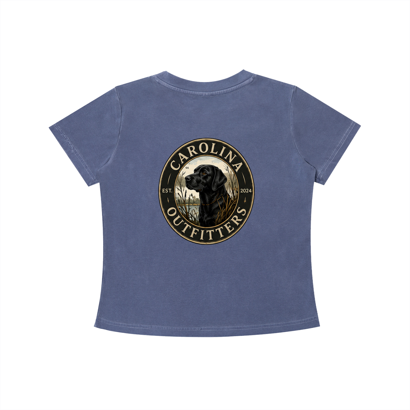 Womens Vintage Wash Black Lab Carolina Outfitters Oval T-shirt