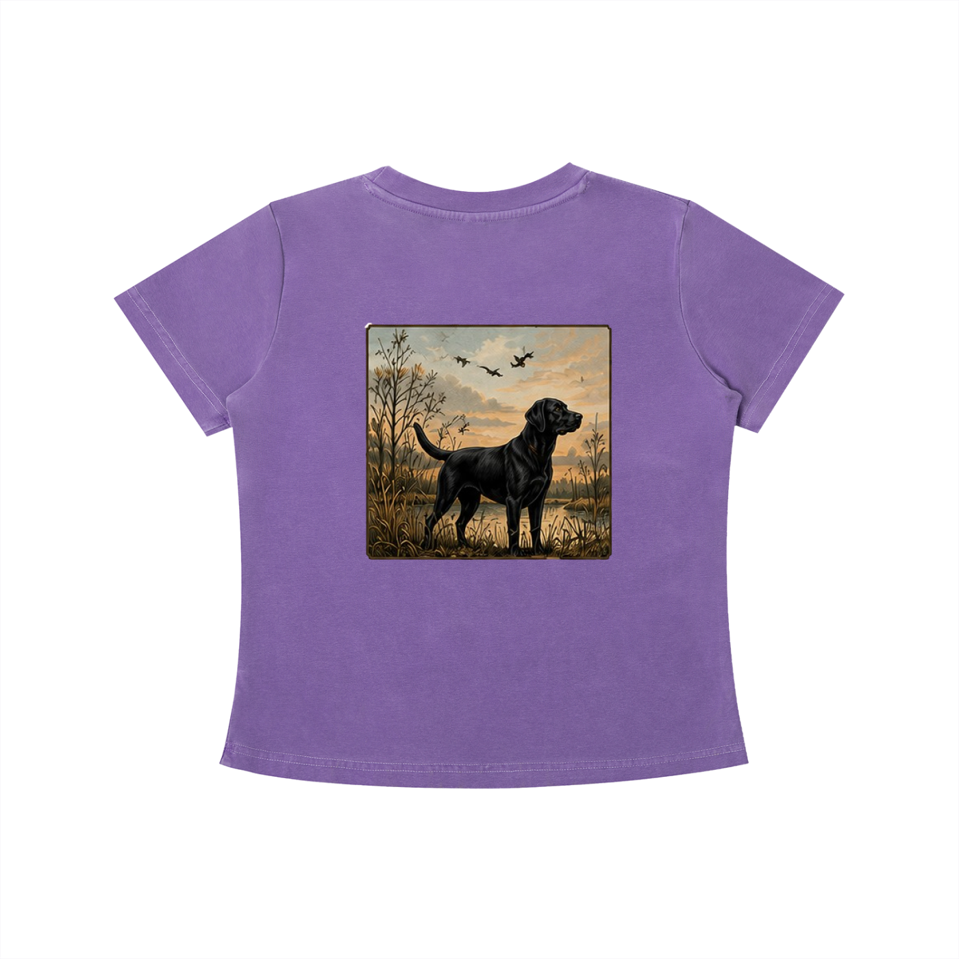 Womens Vintage Wash Carolina Outfitters Black Lab Square T-shirt