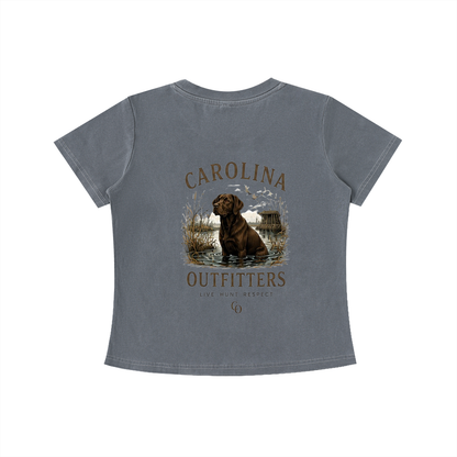 Womens Vintage Wash Carolina Outfitters Chocolate Lab T-shirt