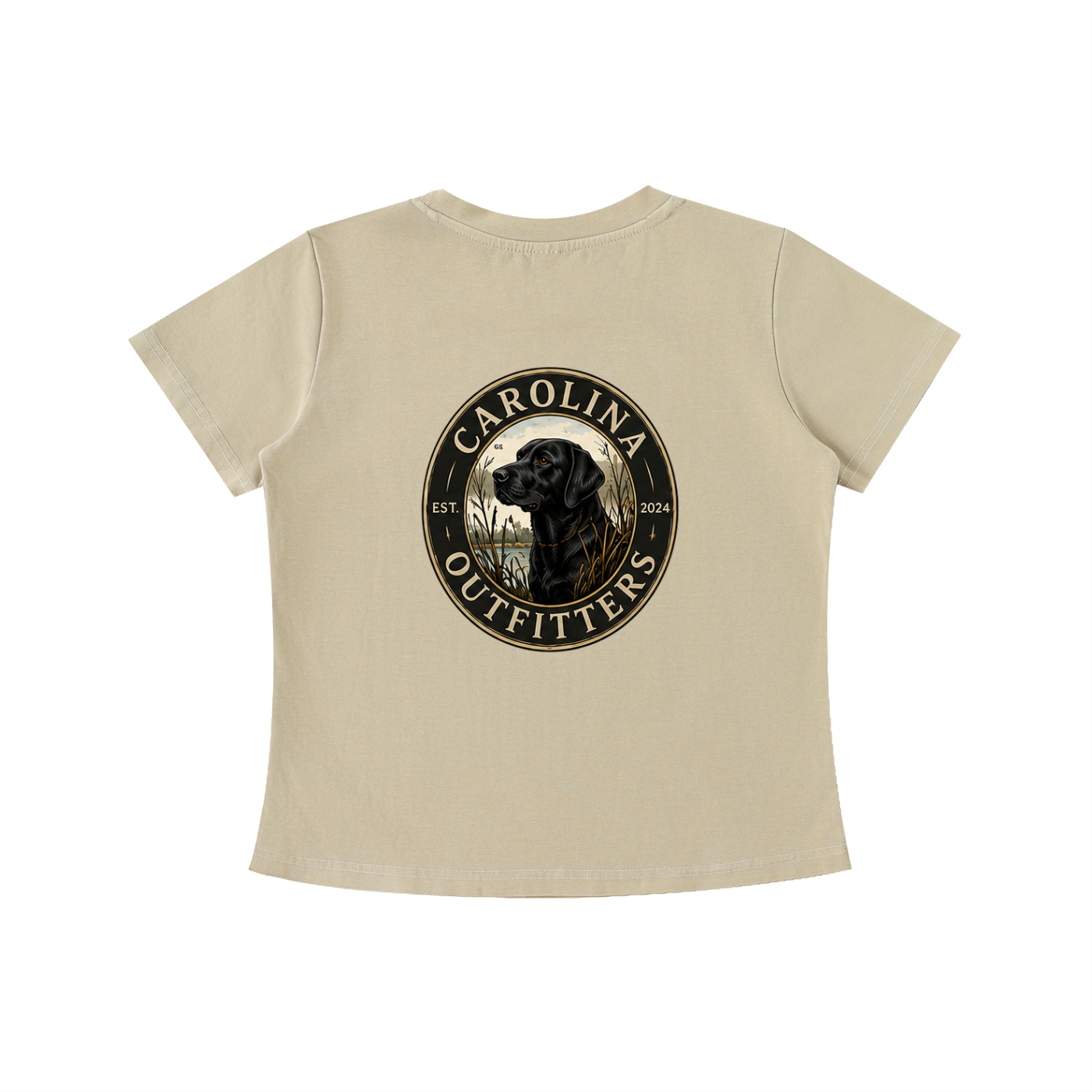 Womens Vintage Wash Black Lab Carolina Outfitters Oval T-shirt