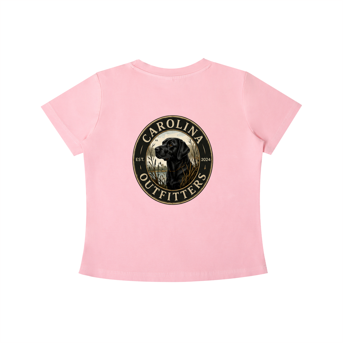 Womens Vintage Wash Black Lab Carolina Outfitters Oval T-shirt