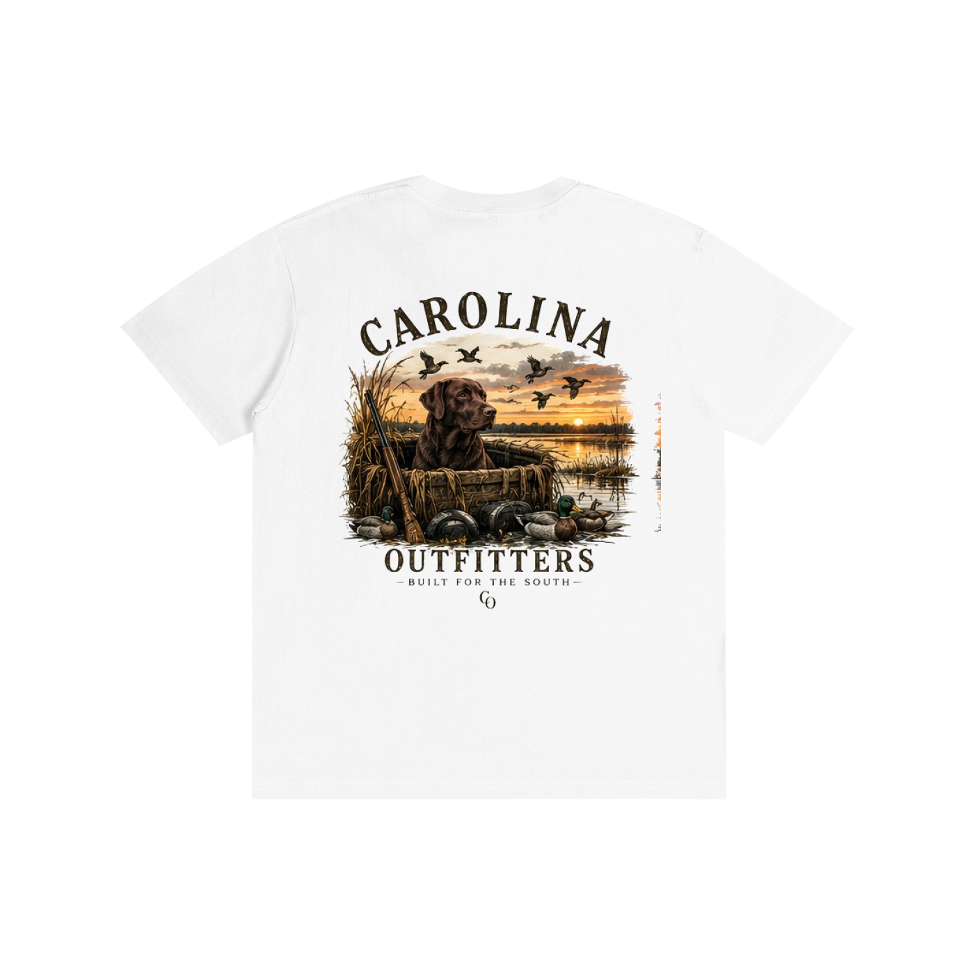 Mens Carolina Outfitters Black Lab Duck Blind T-Shirt