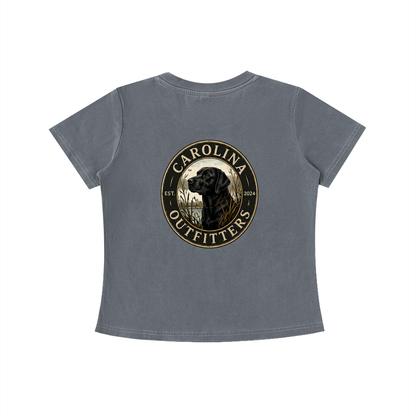 Womens Vintage Wash Black Lab Carolina Outfitters Oval T-shirt