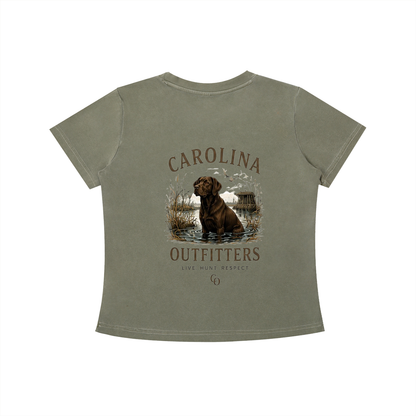 Womens Vintage Wash Carolina Outfitters Chocolate Lab T-shirt