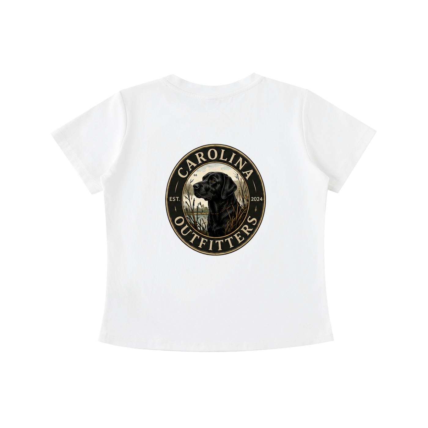 Womens Vintage Wash Black Lab Carolina Outfitters Oval T-shirt