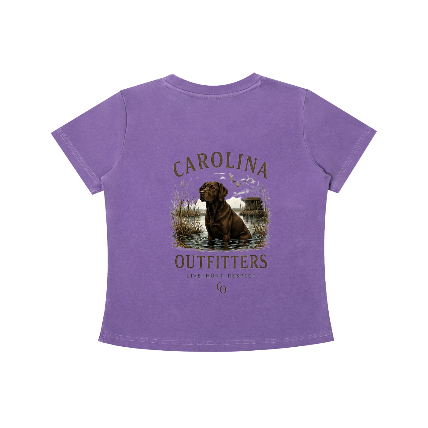 Womens Vintage Wash Carolina Outfitters Chocolate Lab T-shirt