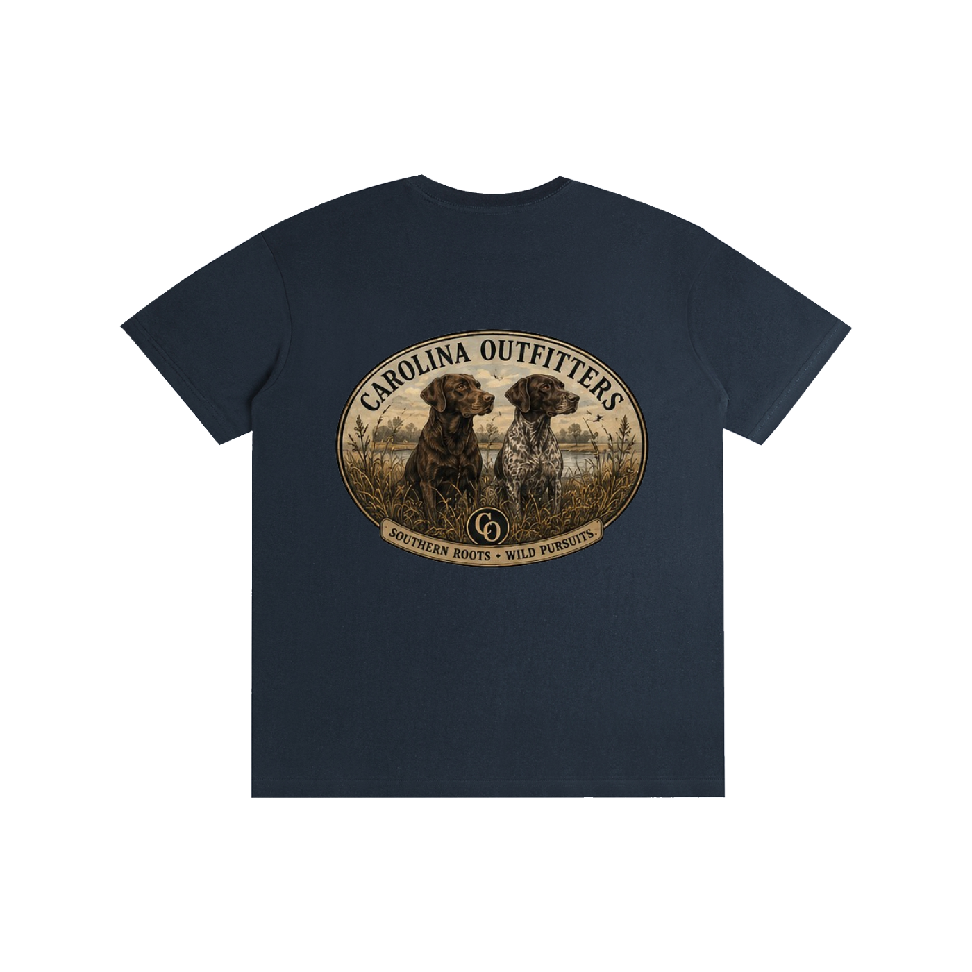 Mens Carolina Outfitters Two Dog Oval T-Shirt