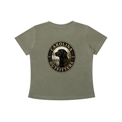 Womens Vintage Wash Black Lab Carolina Outfitters Oval T-shirt