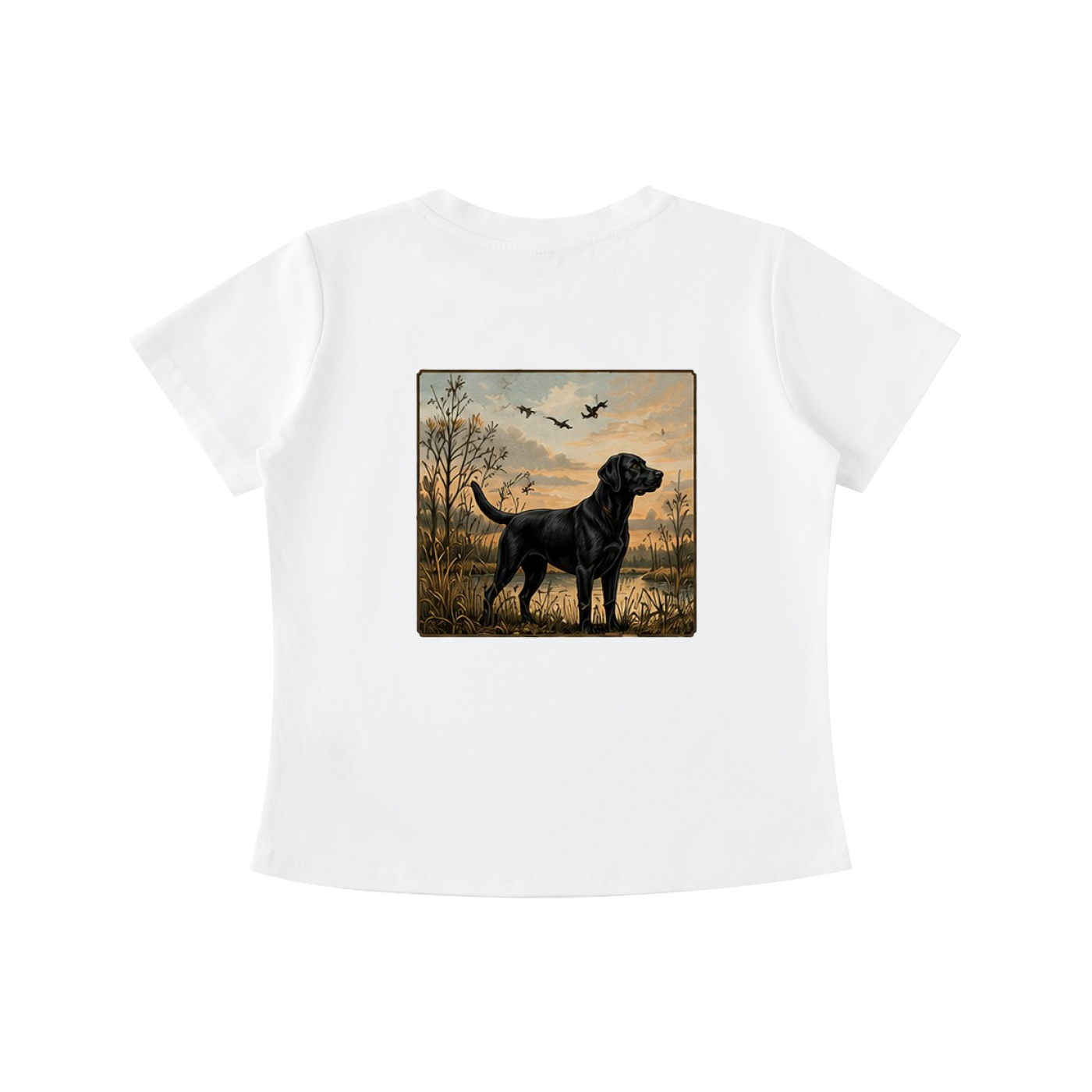 Womens Vintage Wash Carolina Outfitters Black Lab Square T-shirt