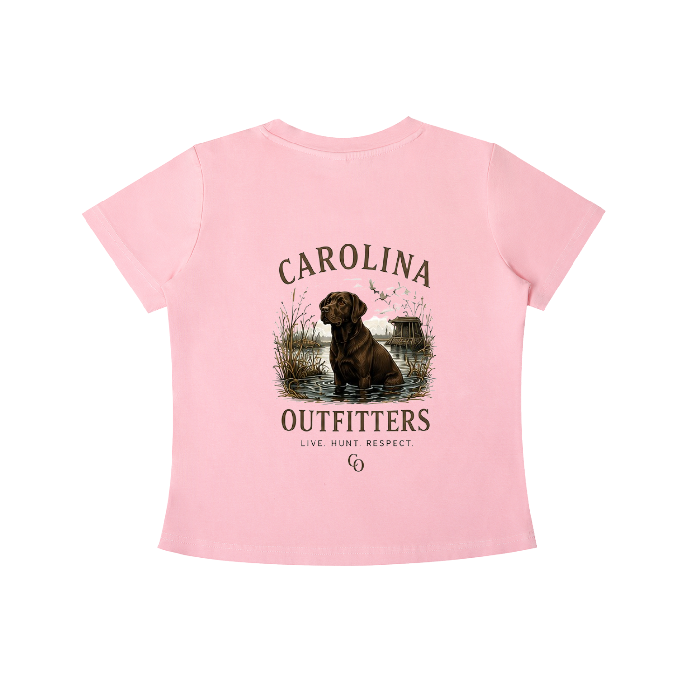 Womens Vintage Wash Carolina Outfitters Chocolate Lab T-shirt