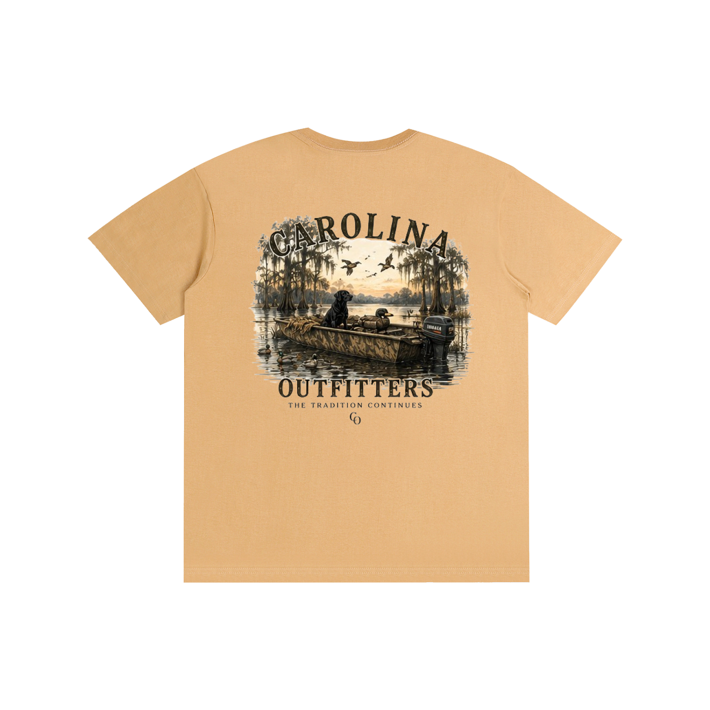 Mens Carolina Outfitters Dog and Boat T-Shirt