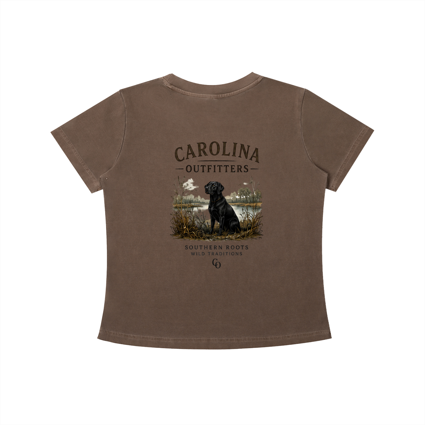 Womens Vintage Wash Black Lab Carolina Outfitters T-shirt
