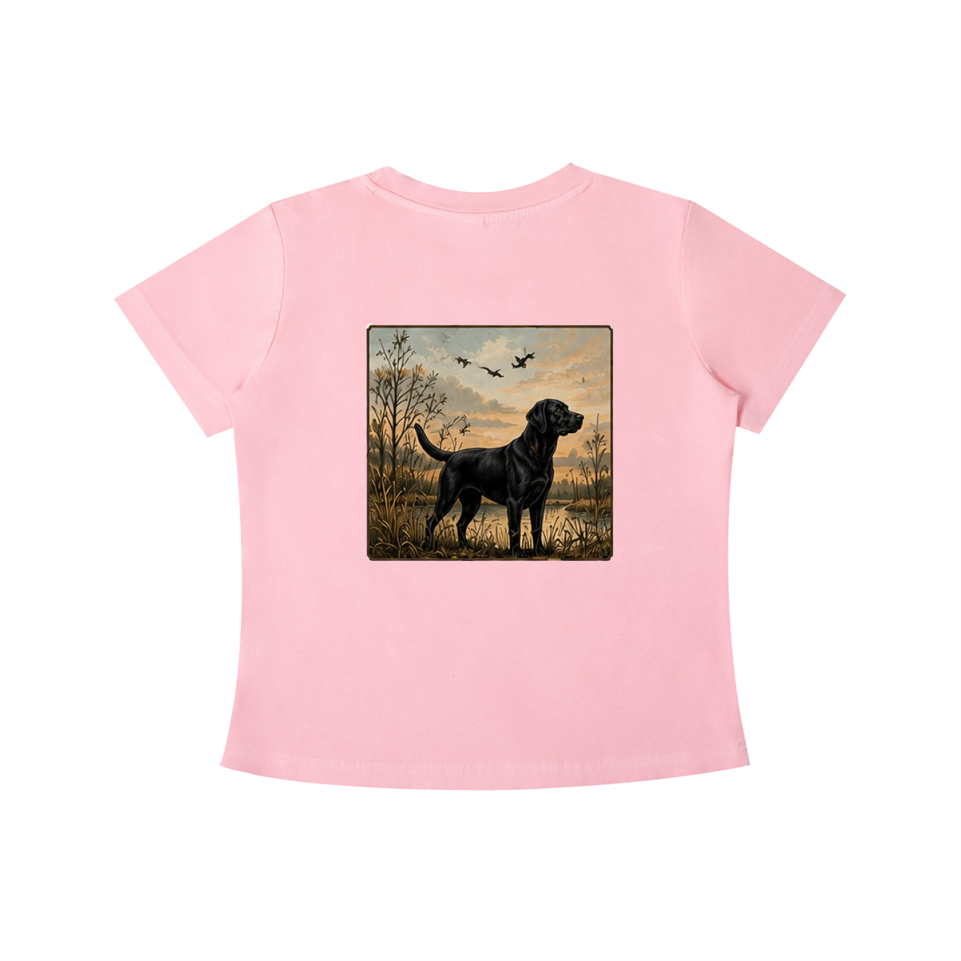 Womens Vintage Wash Carolina Outfitters Black Lab Square T-shirt