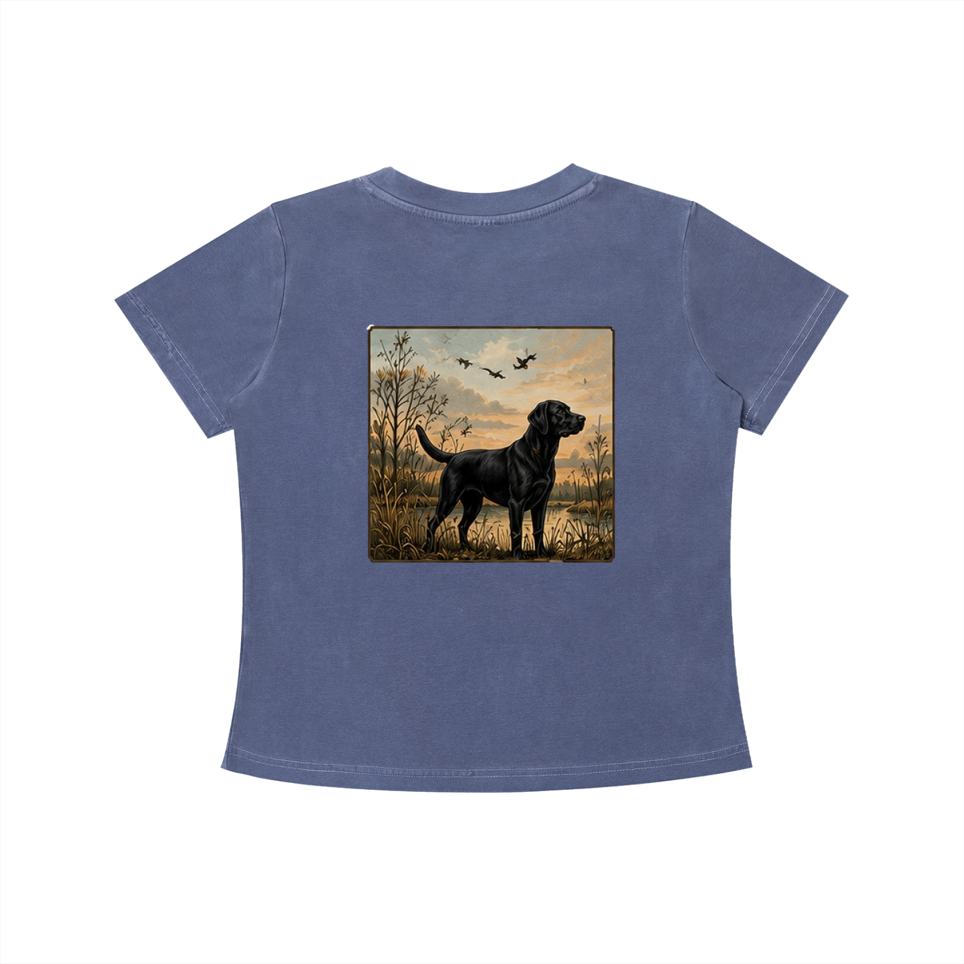 Womens Vintage Wash Carolina Outfitters Black Lab Square T-shirt