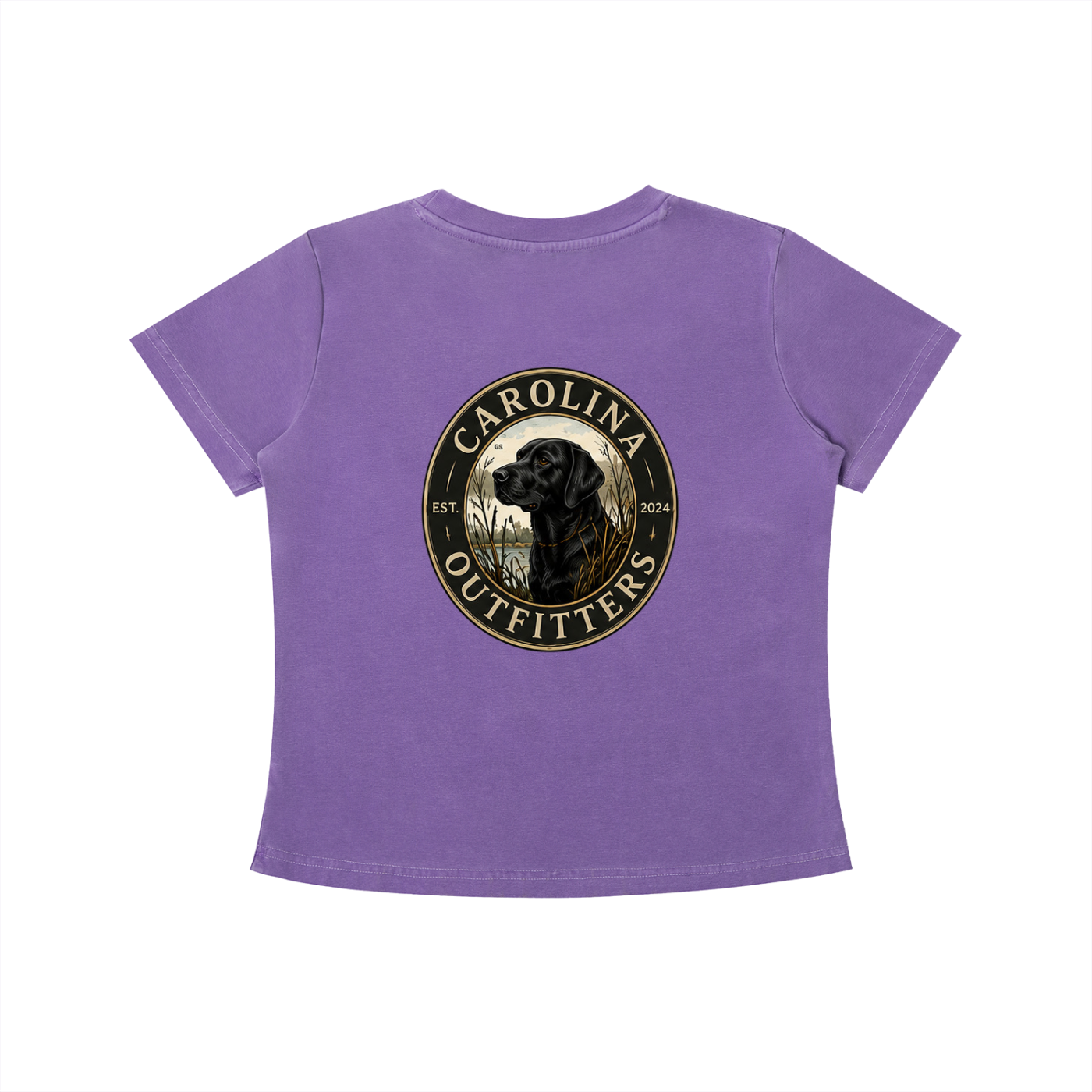 Womens Vintage Wash Black Lab Carolina Outfitters Oval T-shirt