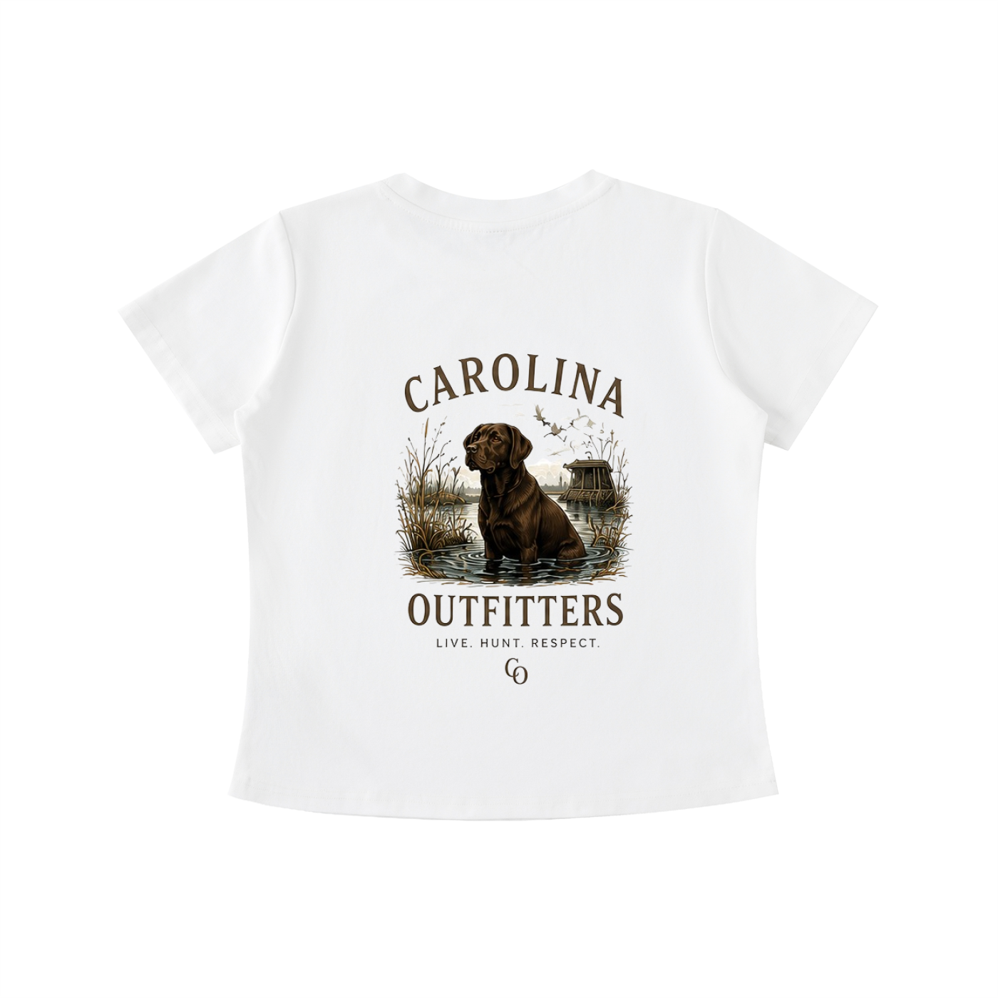 Womens Vintage Wash Carolina Outfitters Chocolate Lab T-shirt