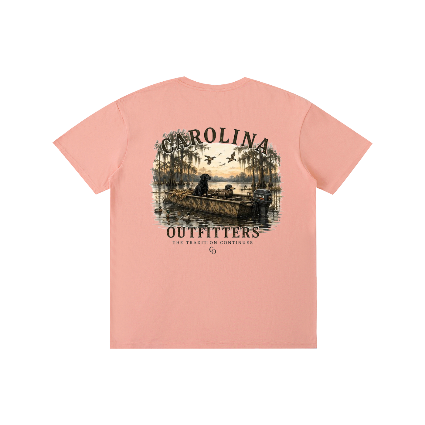 Mens Carolina Outfitters Dog and Boat T-Shirt