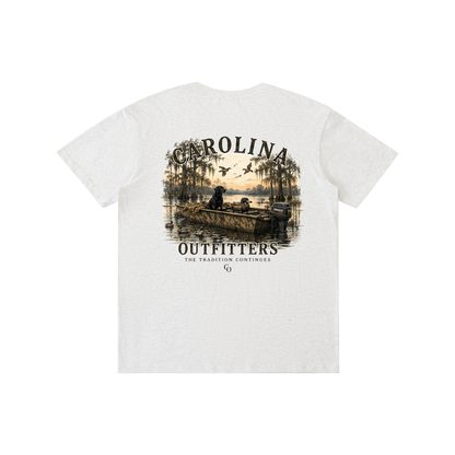 Mens Carolina Outfitters Dog and Boat T-Shirt