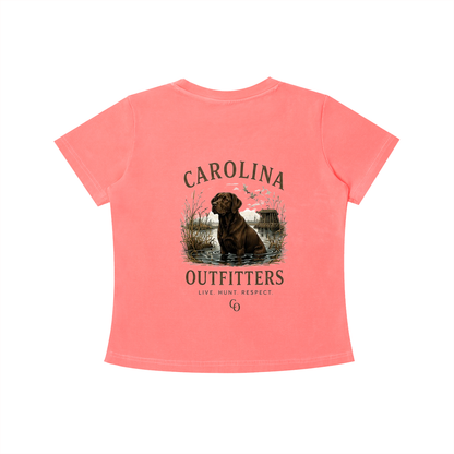 Womens Vintage Wash Carolina Outfitters Chocolate Lab T-shirt