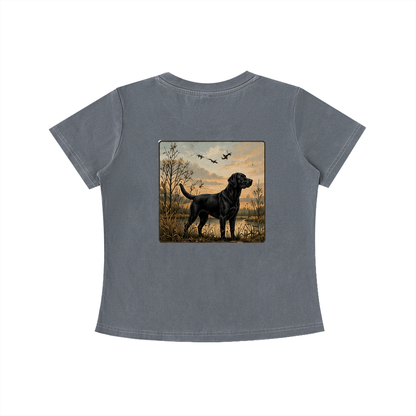 Womens Vintage Wash Carolina Outfitters Black Lab Square T-shirt