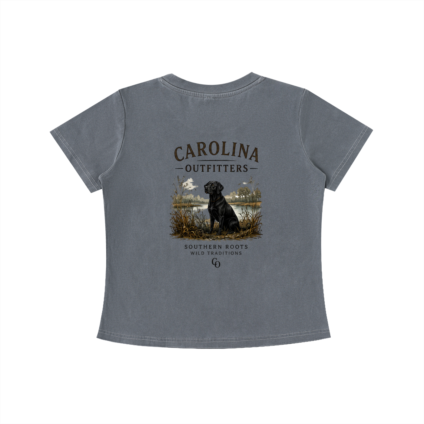 Womens Vintage Wash Black Lab Carolina Outfitters T-shirt