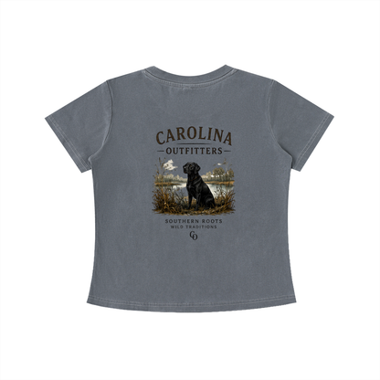 Womens Vintage Wash Black Lab Carolina Outfitters T-shirt