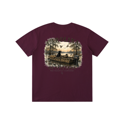 Mens Carolina Outfitters Dog and Boat T-Shirt