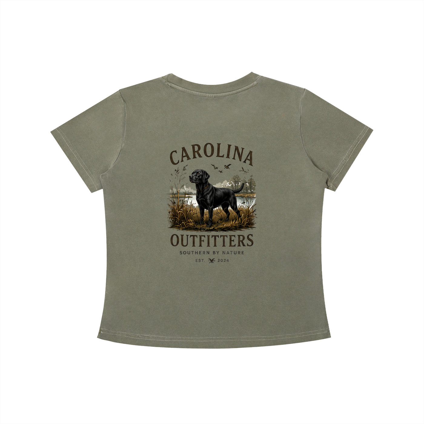 Womens Vintage Wash Carolina Outfitters Black Lab T-shirt