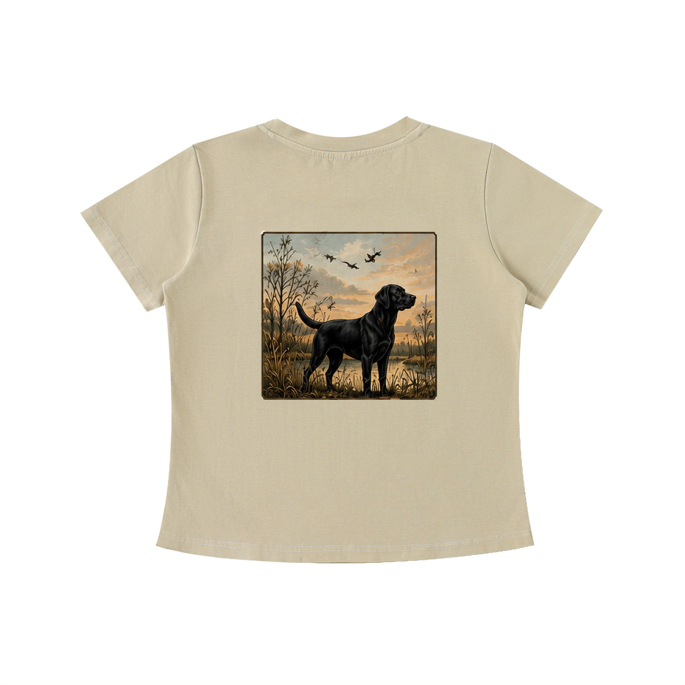 Womens Vintage Wash Carolina Outfitters Black Lab Square T-shirt