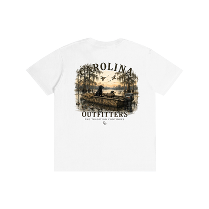 Mens Carolina Outfitters Dog and Boat T-Shirt