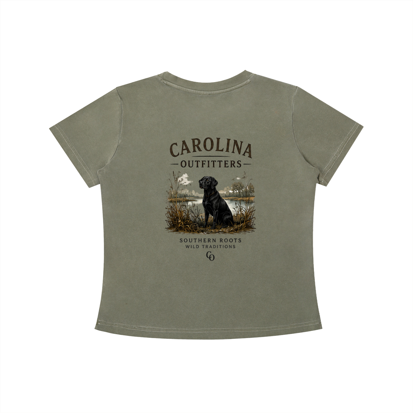 Womens Vintage Wash Black Lab Carolina Outfitters T-shirt