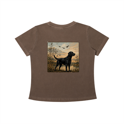Womens Vintage Wash Carolina Outfitters Black Lab Square T-shirt