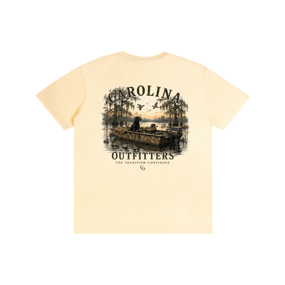 Mens Carolina Outfitters Dog and Boat T-Shirt